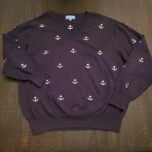 J. McLaughlin V-neck w/anchor embroidery